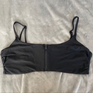 Black Zipper Aerie Bikini Top